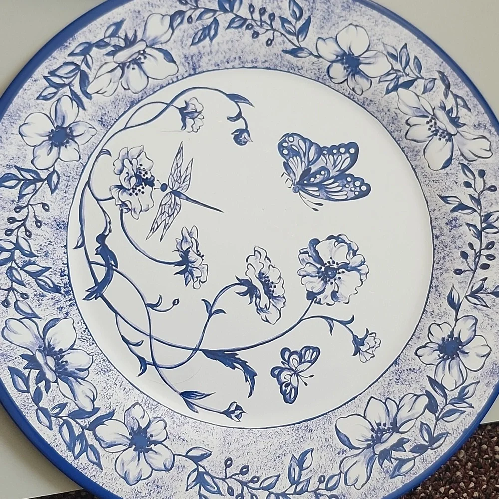 Room Restoration Hardware Indigo Blue Victorian Tin Plates